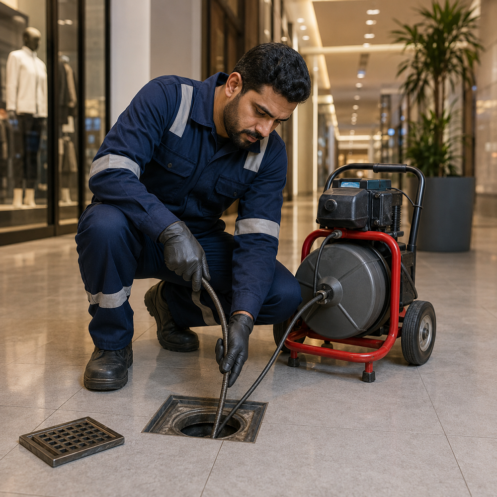 خدمة تسليك مجاري للمجمعات التجارية بالرياض
